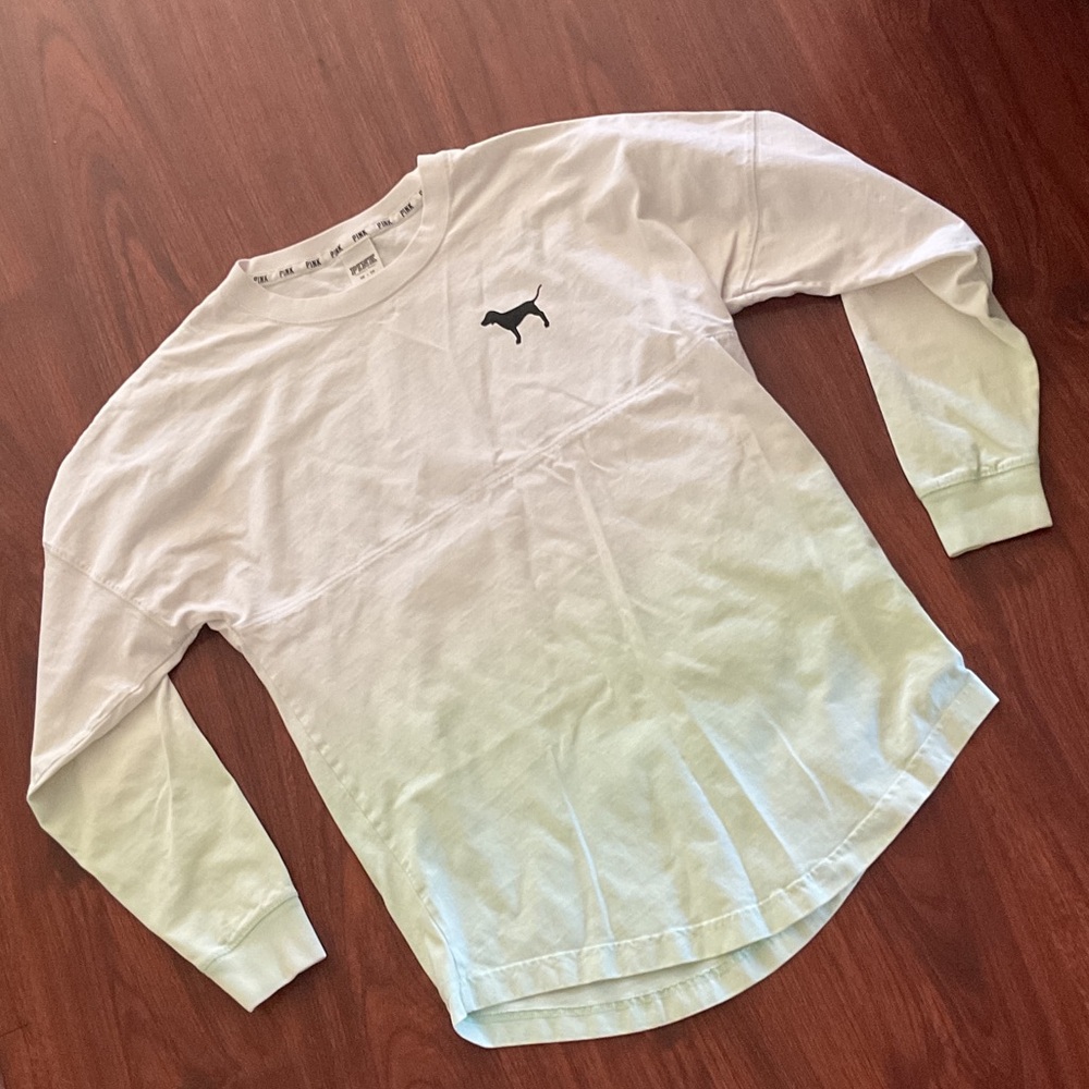 PINK Victoria's Secret rainbow long sleeve with cool back.